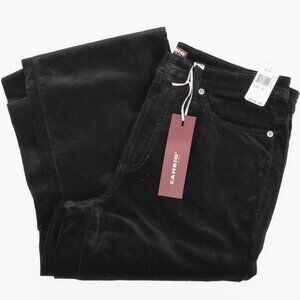 NWT Cambio Jasmin Women's 12 Black Pant Velvet High Rise Straight Leg Designer